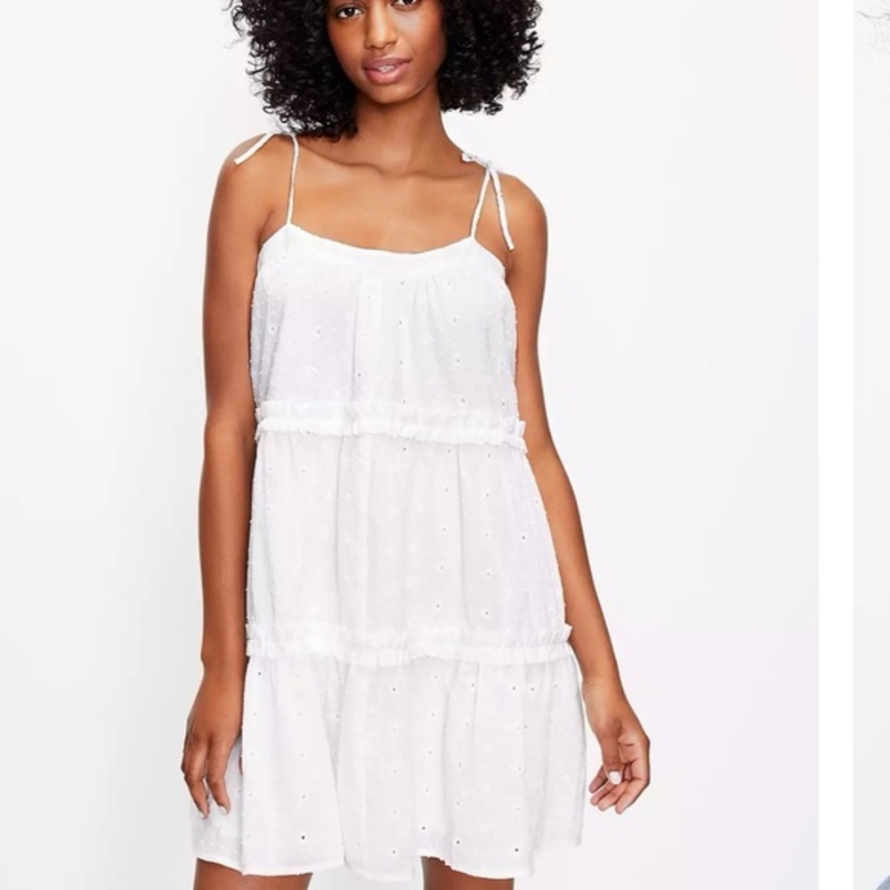 White eyelet tie dress